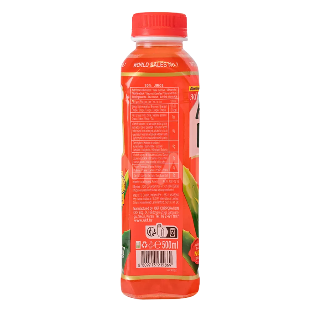 OKF Aloe Vera Getränk Erdbeer SugarFree 500ML