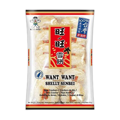 WANT WANT Shelly Senbei Crackers (rund-weiß) 150G