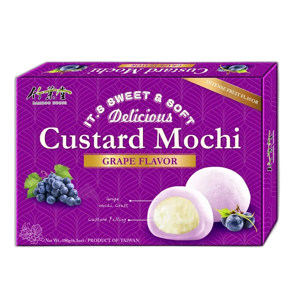BAMBOO HOUSE Mochi Custard Grape – Japanischer Trauben-Snack 180g