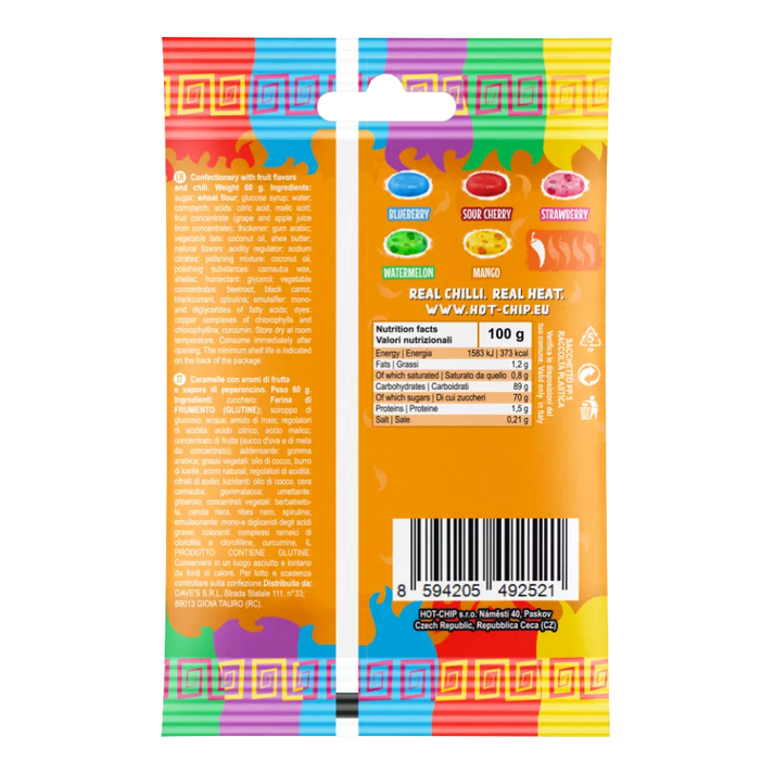 HOT CHIP Jelly Beans Spicy Fruit Flavours 60G