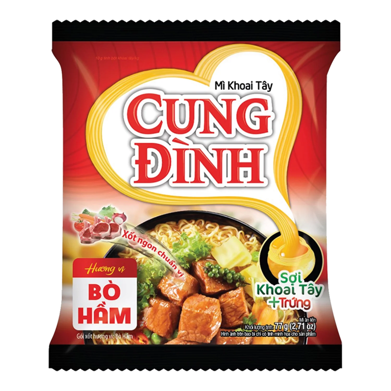 CUNG DINH Instant Nudeln Stewed Beef 77G